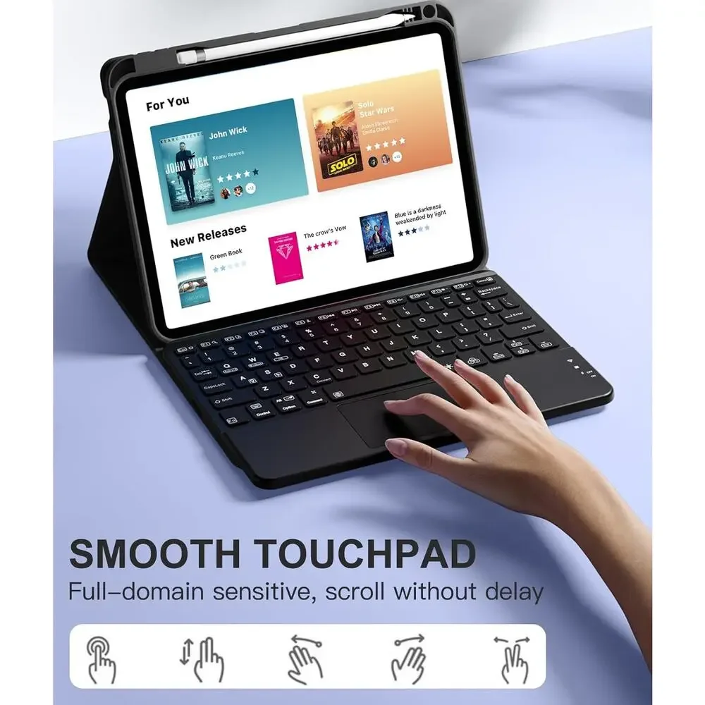 Harvopu Compatible for iPad 11th 10th Generation Case with Keyboard